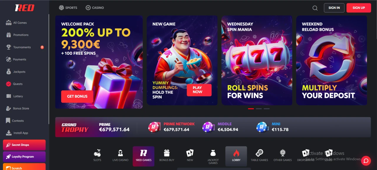 1Red Homepage